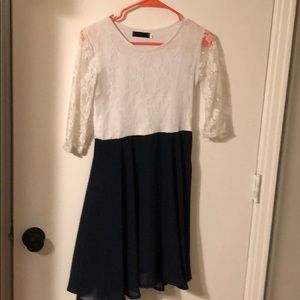 White and Navy dress!